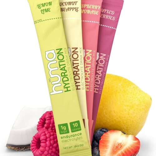 HUMA CHIA Hydration Drink Mix, Variety 15 Packets - Low Calorie, High Electrolyte Powder for Sports & Exercise - 100% Natural, 1g Sugar, 10 Cal